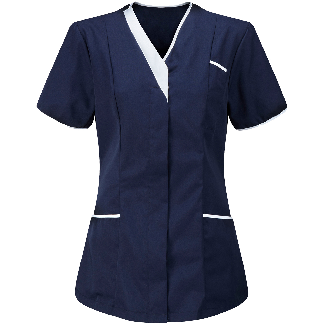 V-NECK TUNIC Navy & White