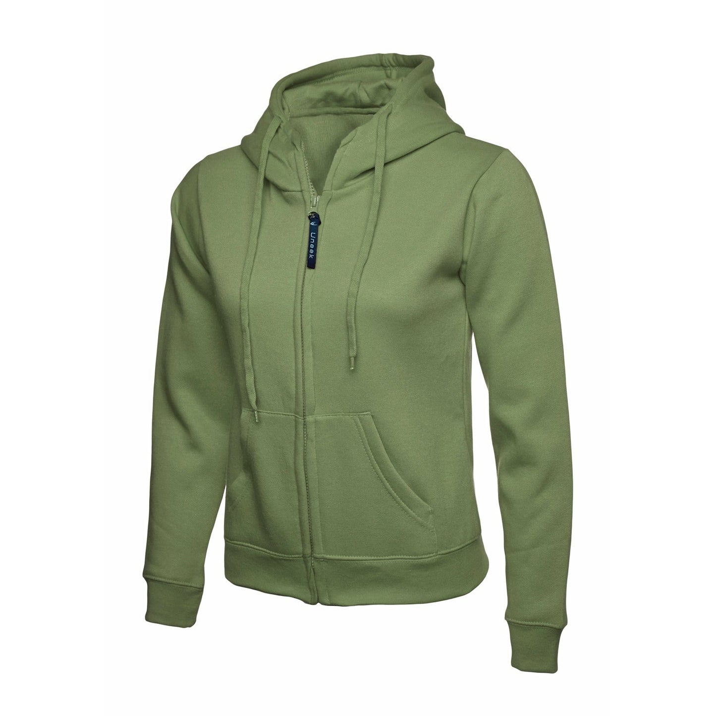 Ladies Classic Full Zip Hooded Sweatshirt Olive green