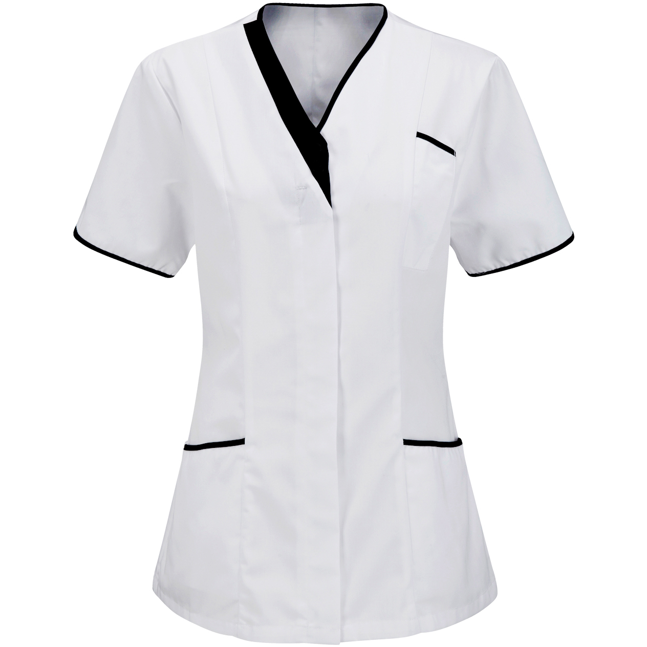 V-NECK TUNIC White & Navy
